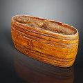 Elegant Wooden Oval Decorative Ornament Set With Intricate Carved Patterns For Home Decoration