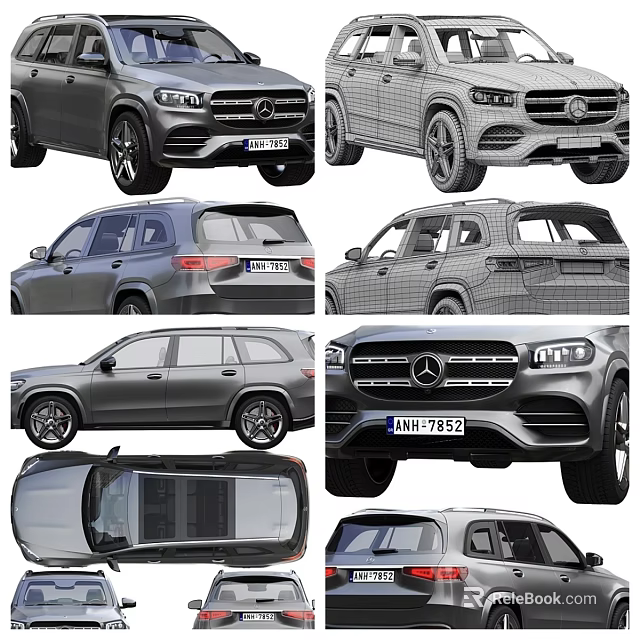Mercedes Benz SUV Showcased From Multiple Angles 3d model 