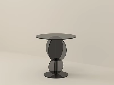 Modern Black Side Table With Round Top And Spherical Base Design 3d model