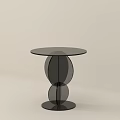 Modern Black Side Table With Round Top And Spherical Base Design 3d model