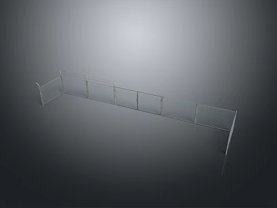 Transparent Multiple Panel Partition Screen With Acrylic Panels For Space Dividing 3d model