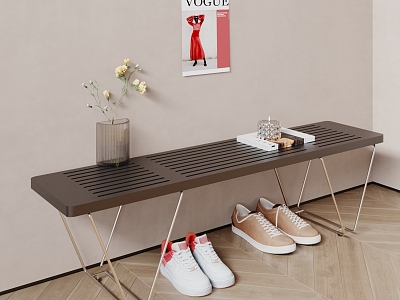 Modern Shoe Changing Stool Simple Metal Entrance Shoe Changing Bench Bed End Stool Bench Shoes Decoration Ornaments model