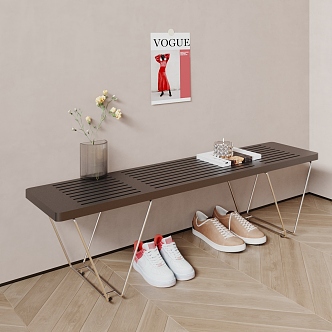 Modern Shoe Changing Stool Simple Metal Entrance Shoe Changing Bench Bed End Stool Bench Shoes Decoration Ornaments 3d model