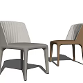 Modern Light Gray And Brown Dining Chairs With Sleek Legs And Upholstered Backs