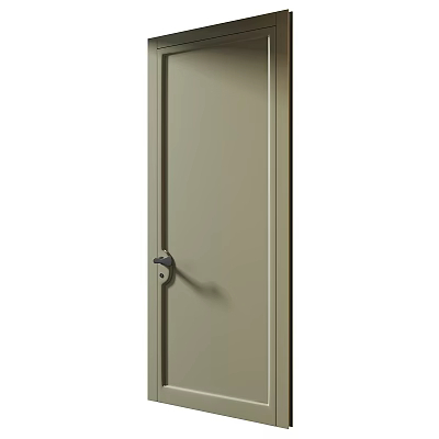 Modern Swing Door With Sleek Design And Metal Handle For Home Interiors 3d model