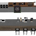 Modern Coffee Shop Cashier Counter With Display Case Bar Counter And Stools