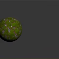 Green Plant Texture Design for Sphere and Square Decorative Patterns with Natural Elements 3d model
