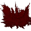 Vibrant Red Crown Shaped Garden Ornament With Splashing Design On Black Background