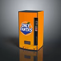 Modern Commercial Vending Machine With Orange Exterior And Only Fanta Logo Design