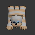 Cute Cat Shaped Pillow With Gray And Beige Stripes And Blue Eyes