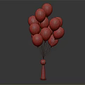 Colorful Latex Balloons Bundle With Red White Striped Stick For Celebrations