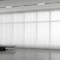 Minimalist Lounge Chair In Modern Interior With White Vertical Blinds And Gray Floor