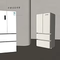 FREEDOM White Multi Door Refrigerators With Sleek Modern Minimalist Interior Design 3d model