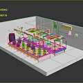 Laboratory Workstation Interior With Black Bottles Green Components Metal Racks And Blue Barrel