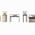 Stylish Display Shelves with Glass Enclosures and Metal Frames in Modern Design