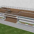 Modern Two Story Building With Roof Terrace Deck Lush Trees Green Lawn And Front Walkway