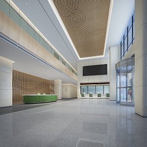 Modern Hall Complex Building Foyer 3d model