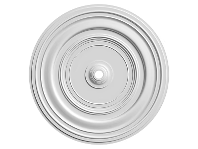 White Minimalist Circular Ceiling Medallion with Layered Concentric Circles Design for Ceiling Light Fixture 3d model