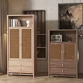Wooden Bookcases with Drawers Different Door Designs Books Decorations and Vintage Radio