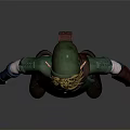 3D Model Elf Character In Green Outfit With Brown Belt Long Gloves And Boots