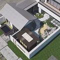 New Chinese Courtyard Garden 3d model