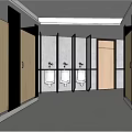 Modern Public Toilet Interior With Wooden Stalls Urinals And Clean White Walls