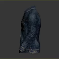 Stylish Classic Blue Denim Jacket With Buttoned Front And Side Pockets 3d model