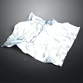 Artistic Wrinkled White Paper With Blue Texture On Black Background