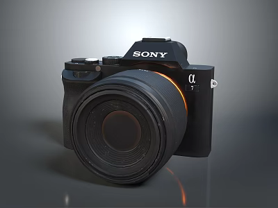 Sony Alpha 7 Digital Camera with Black Body and Professional Large Lens 3d model Sony Alpha 7 Digital Camera with Black Body and Professional Large Lens 3d model