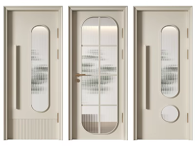 Modern Hinged Doors With Various Glass Panel Designs And Sleek Contemporary Style 3d model