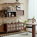 Modern-Silent Sideboard Locker Coffee Machine Decoration Combination Dining Table and Chair Combination Carpet 3d model