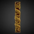 Golden Decorative Column With Elaborately Carved Dragon Patterns And Classic Design 3d model
