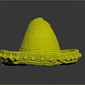 Woven Straw Sombrero Hat With Turquoise Hue Wide Brim And Colorful Pom Pom Trim