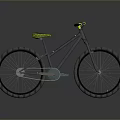 Stylish Gray Mountain Bike With Yellow Seat Handlebars And Thick Off road Tires