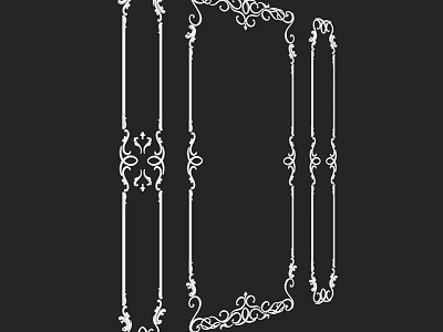 Elegant Ornamental Decorative Components Featuring Intricate Floral Patterns And Curved Designs 3d model