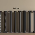 Pollform Decorative Columns With Various Designs And Styles Arranged In Row 3d model