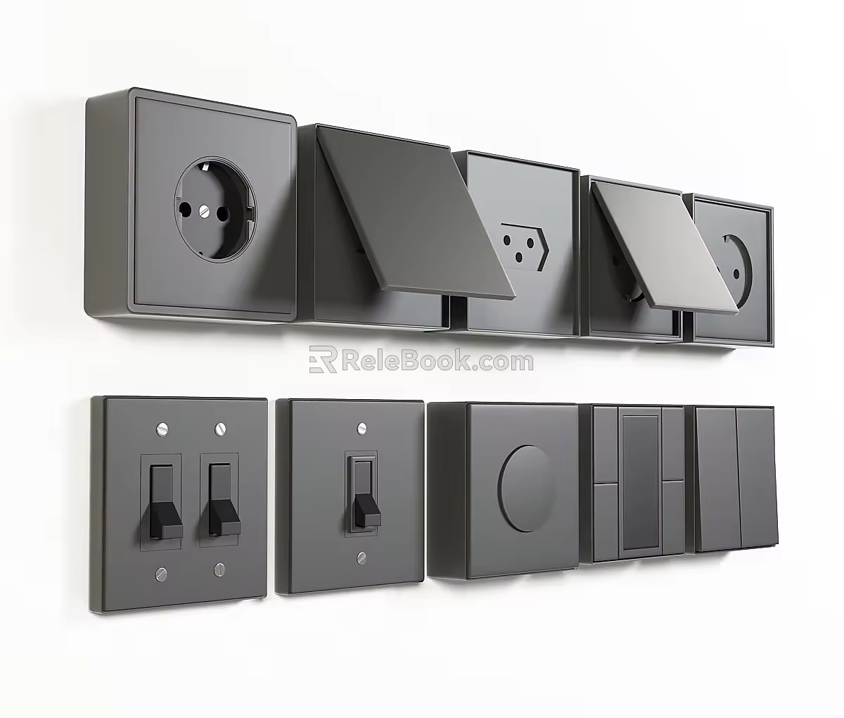 Switch panel socket switch socket bull 3d model