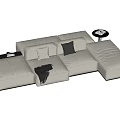 Modern Multiplayer Sofa Module Sofa Back-to-Back Sofa 3d model