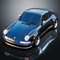 Classic Blue Sports Car With Sleek Design Shiny Exterior And Silver Wheels