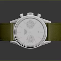 Stylish Watch Back Design With Silver Metal Case And Green Leather Strap