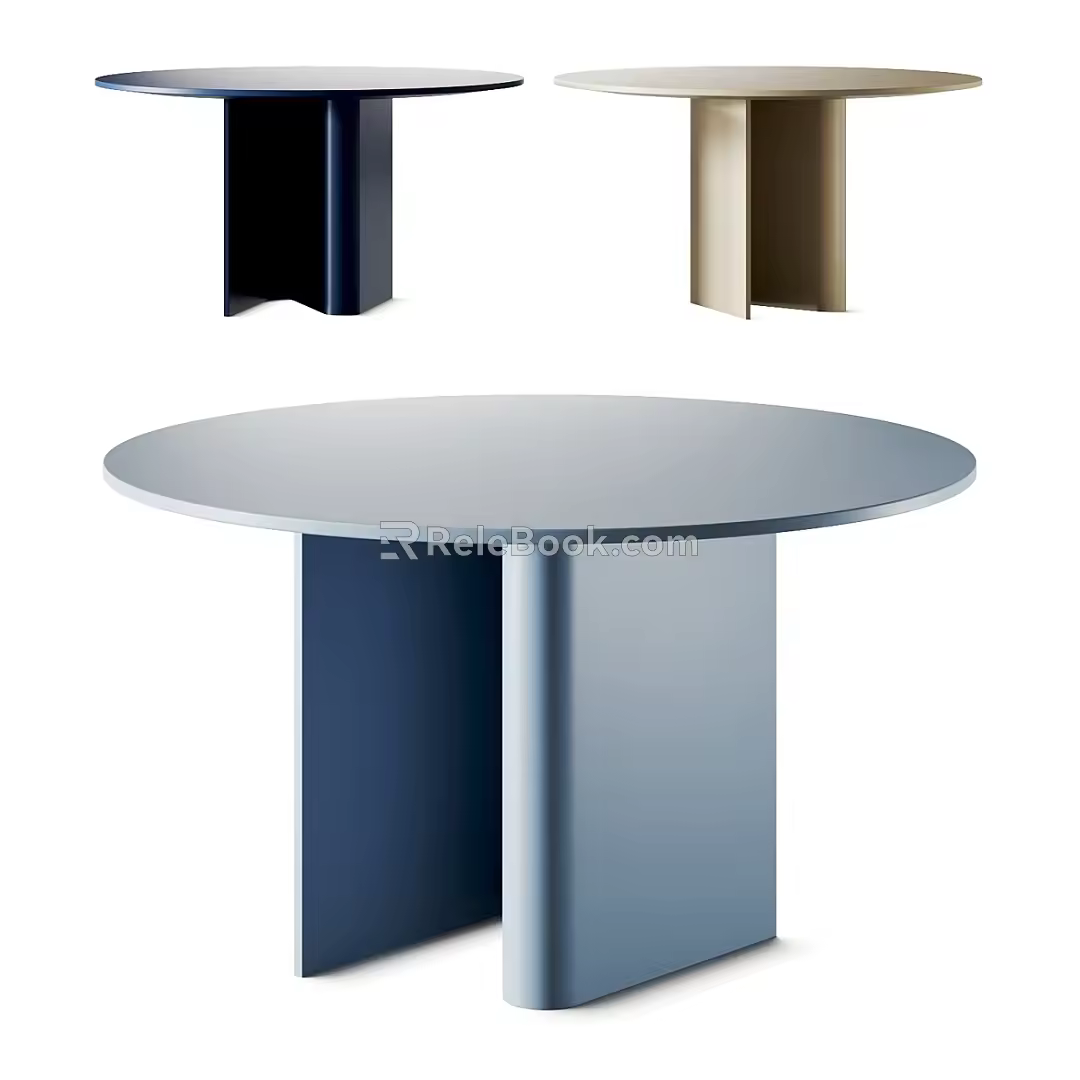 Simple Dining Table Dining Table Combination Negotiation Table Round Table Metal Round Table 3d model
