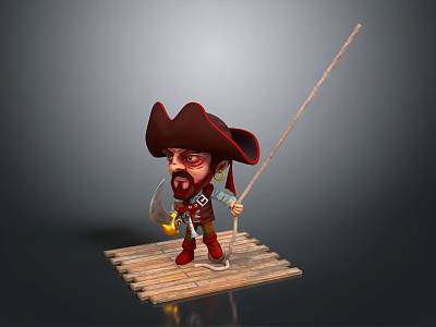 Modern Pirate Captain Jack Pirate Captain Viking Warrior 3d model