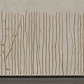 Decorative Wooden Room Divider With Natural Branch Like Slats For Interior Design