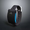 Stylish Fitbit Smartwatch Fashion Accessory With Black Strap And Blue Accents Design
