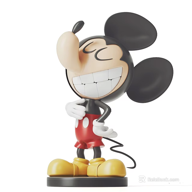 Mickey Mouse Doll With Funny Smiling Face Big Nose Red Shorts And Yellow Shoes 3d model 