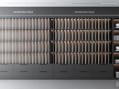 Modern Design Boutique Display Shelves With Neatly Arranged Compartments For Product Showcase 3d model
