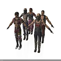 Men In Tactical Combat Outfits With Different Armor And Gear Designs