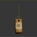 Hanging Household Storage Bag With Yellow Body And Green Straps For Daily Use