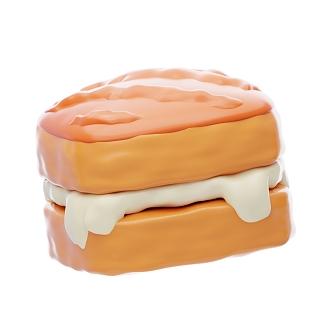 Modern Bread Burger Cartoon Burger Food 3d model