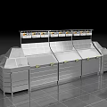 Retail Display Shelves with Organized Colorful Fresh Fruits in Modern Store Setup